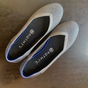 Rothy’s The Flat in Charcoal.  Size 8.5.